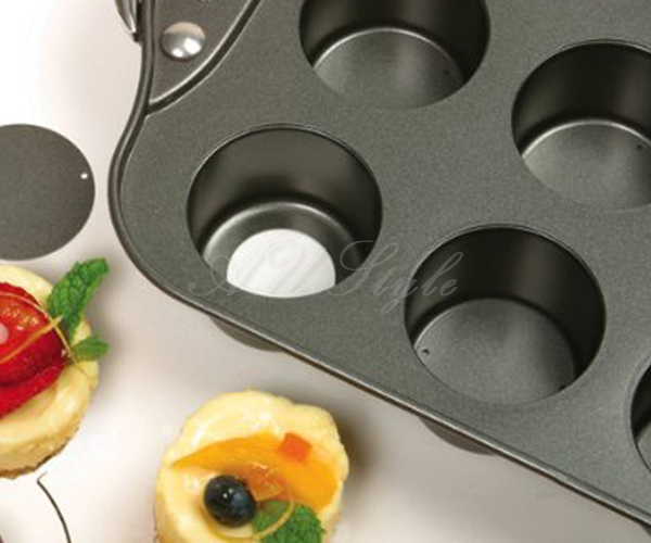12Cups Heavy Duty Nonstick Mini Cheesecake Cake Pan Loose Base Cheese