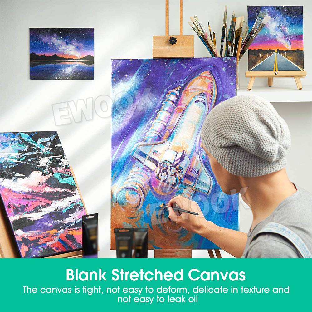 5x Artist Blank Stretched Canvas Canvases Art Large White Range Oil