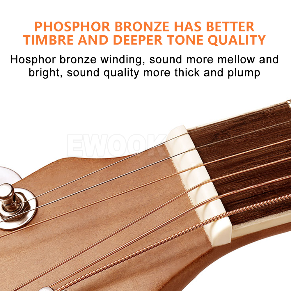 Acoustic Music Guitar Strings Steel Premium Light Universal 6 Pcs Sent