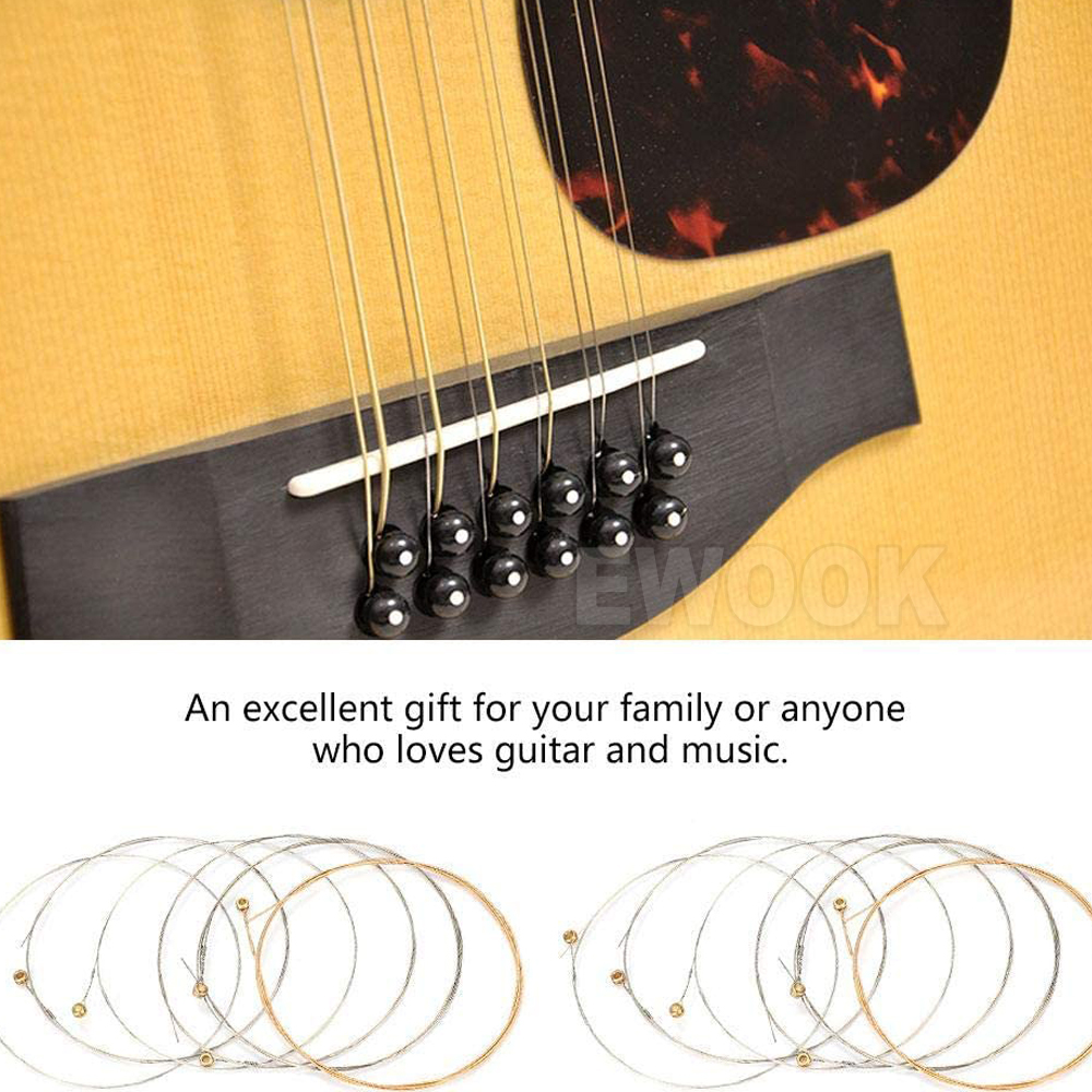 Acoustic Music Guitar Strings Steel Premium Light Universal 6 Pcs Sent