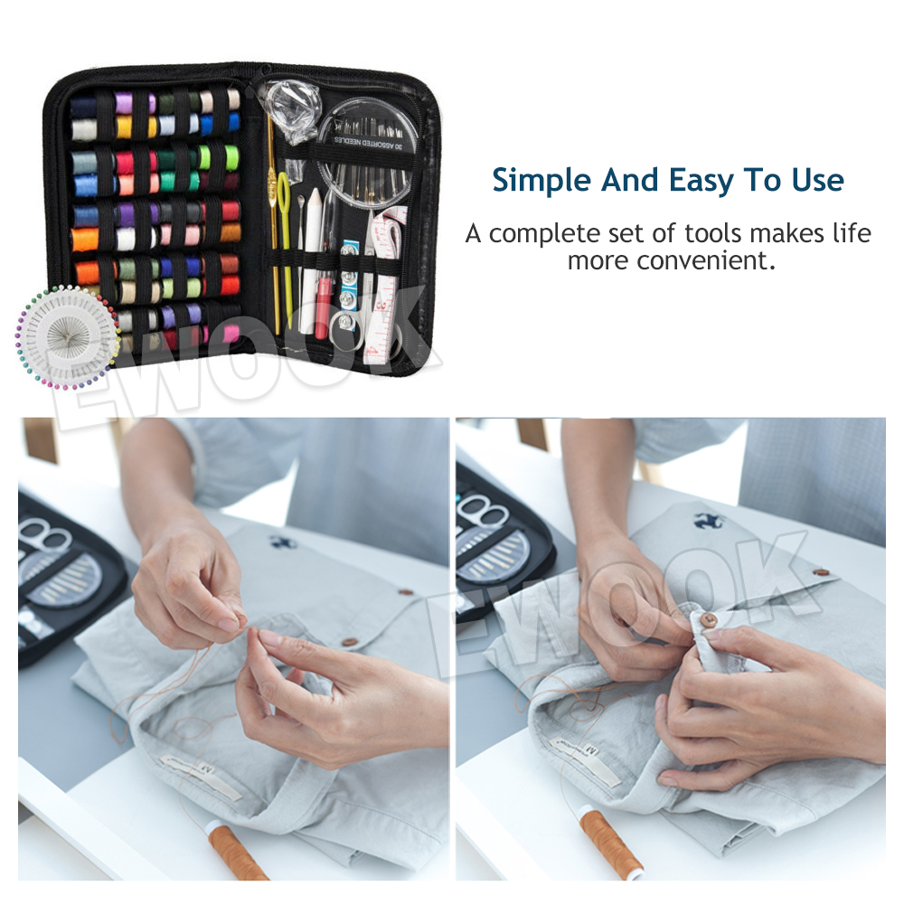 128x Portable Sewing Kit Home Travel Emergency Professional Sewing Set
